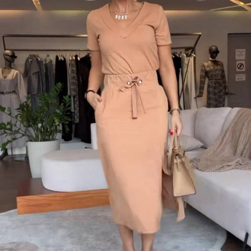 Ladies' V-Neck Tops and Skirts