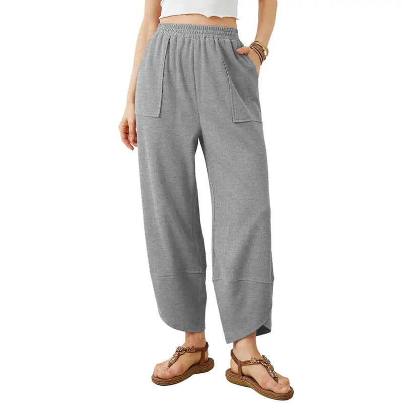 Wandal Women Baggy Barrel Harem Pants Elastic High Waist