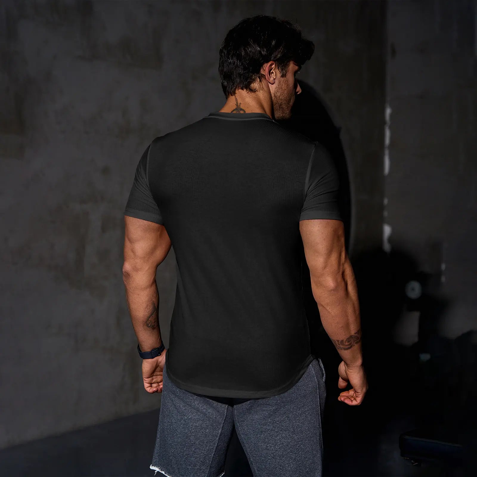 JMIERR Men's Solid Color Slim Fit T-Shirt, Stylish V-Neck Long T-Shirt, Suitable for Gym Workouts and Sports, Casual Men's Top, Short-Sleeve T-Shirt, Suitable for Everyday Outdoor Wear, Men's Streetwear Combinations