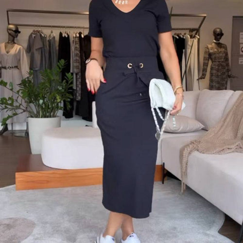 Ladies' V-Neck Tops and Skirts