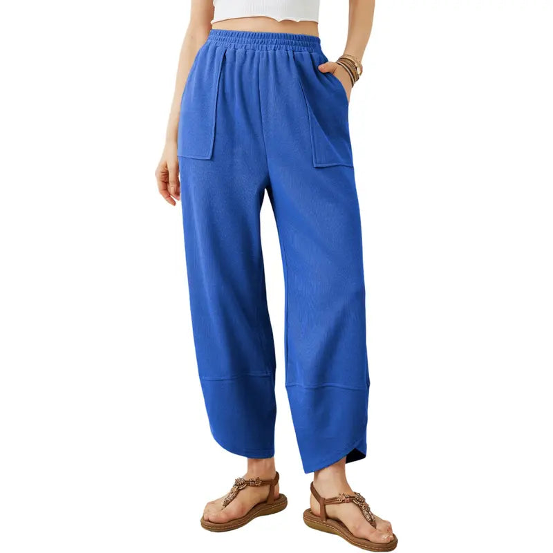 Wandal Women Baggy Barrel Harem Pants Elastic High Waist