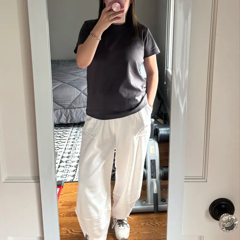 Wandal Women Baggy Barrel Harem Pants Elastic High Waist