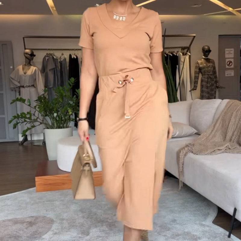 Ladies' V-Neck Tops and Skirts