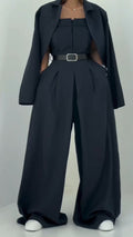 Ladies' Strapless Jumpsuit+ Jacket Style Commuting Set