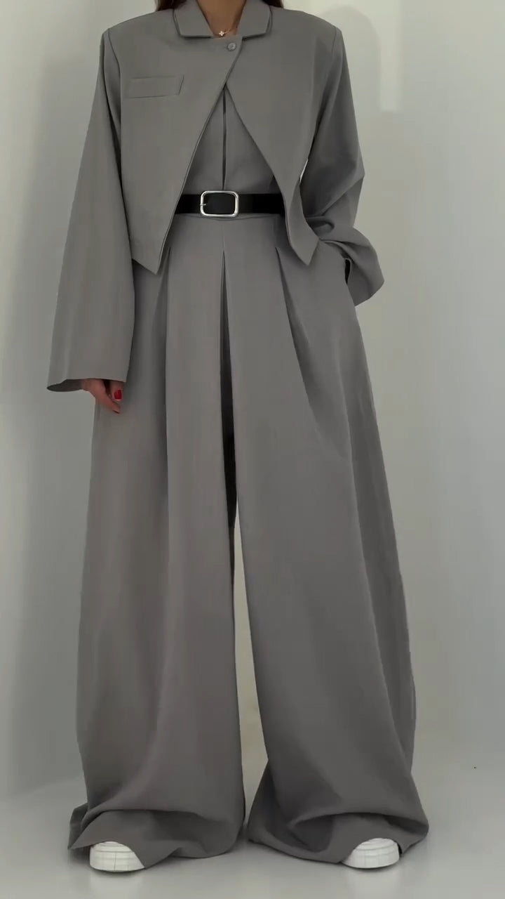 Ladies' Strapless Jumpsuit+ Jacket Style Commuting Set