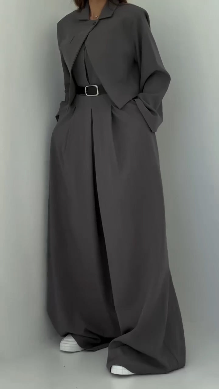 Ladies' Strapless Jumpsuit+ Jacket Style Commuting Set
